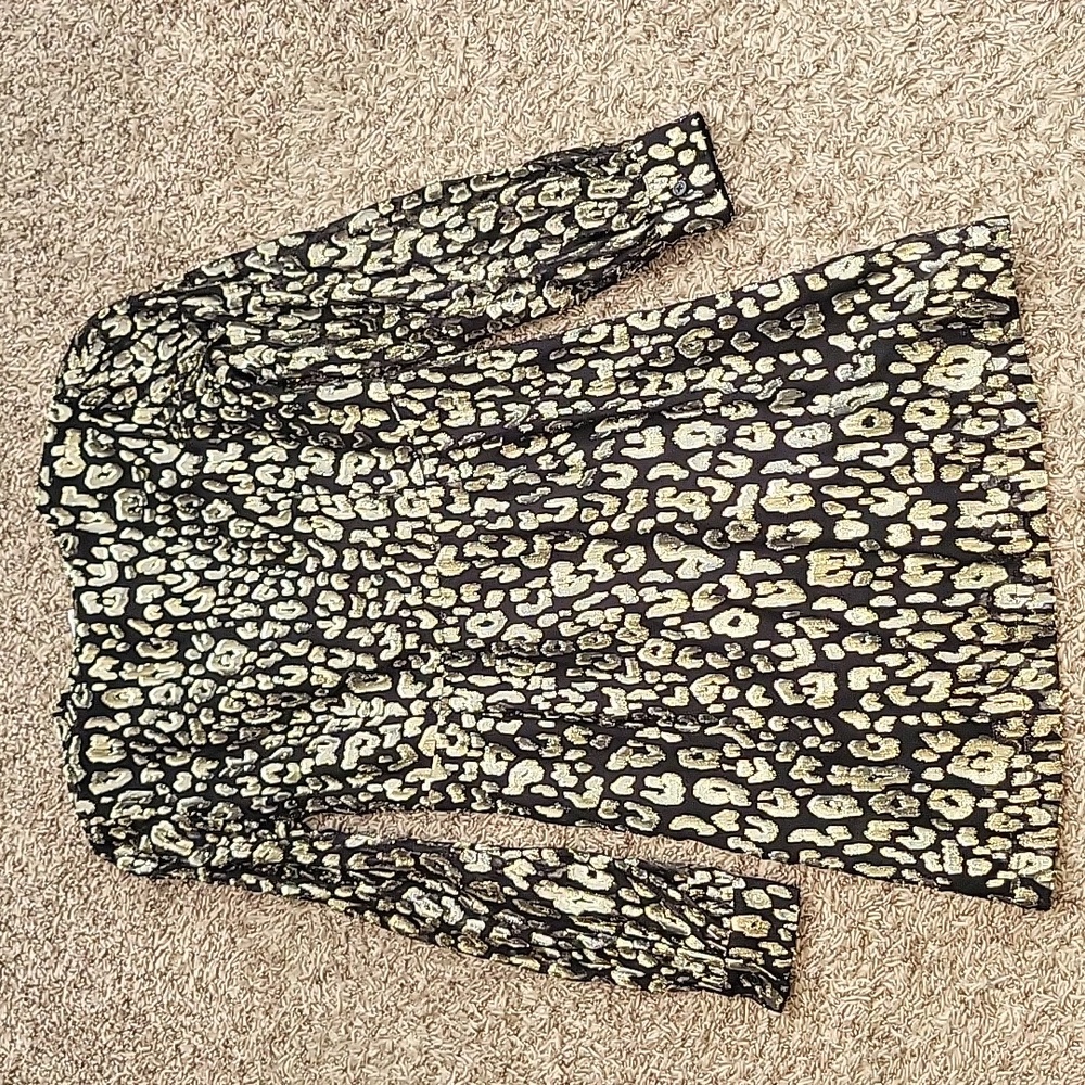 Michael Kors Mini Dress Gold Black Long Sleeve Cocktail Holiday Party NYE 4 New - Picture 7 of 16